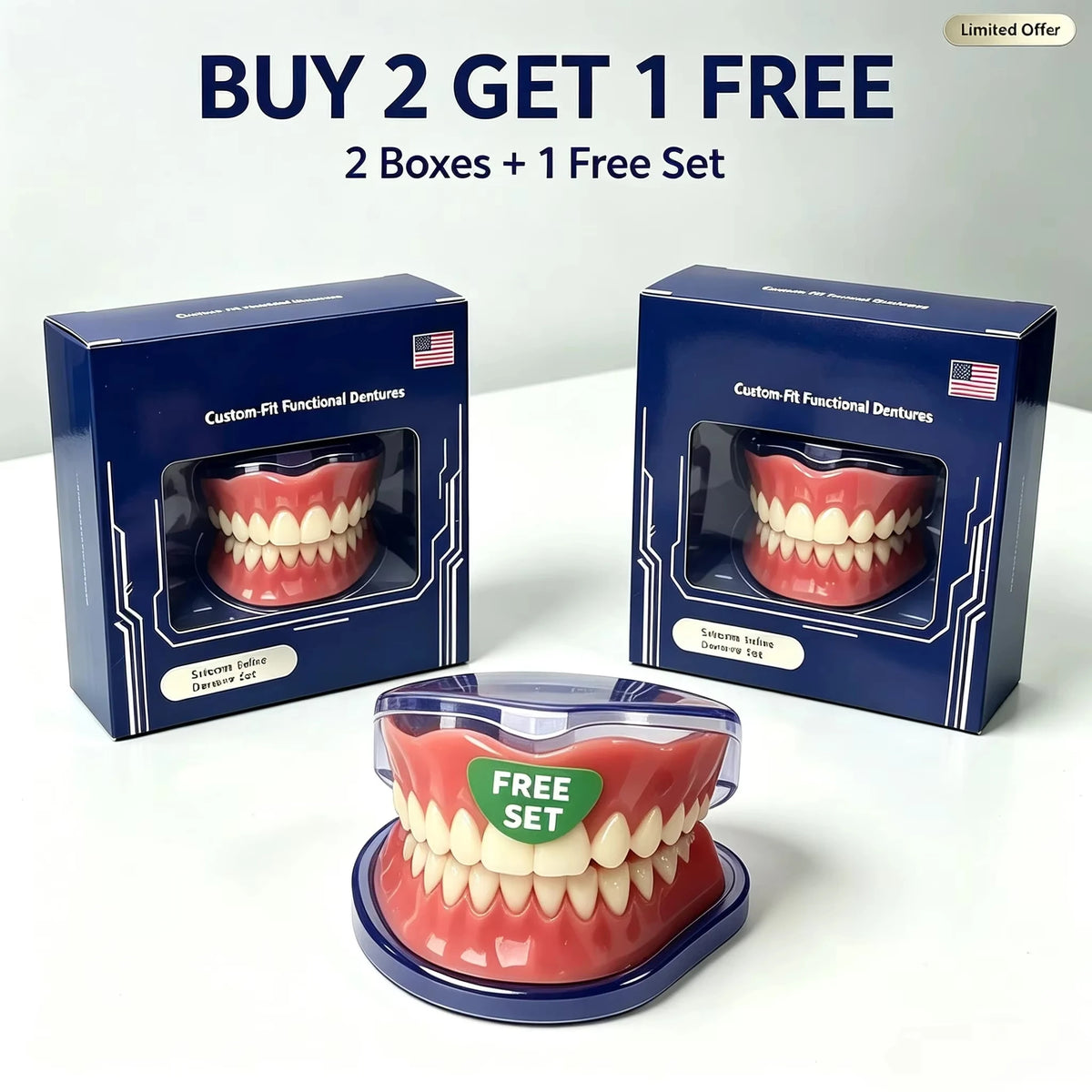 Instant Smile Full Mouth Resin Denture Set – Realistic & Comfortable Dental Veneer