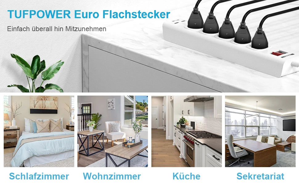 EU Plug Adapter Repair Kit - 250V Rewireable Schuko Power Connector - 13