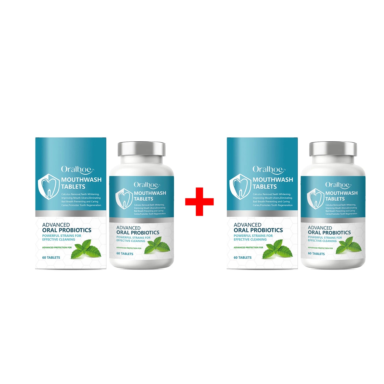 Probiotic Teeth Whitening Mouthwash Tablets for Fresh Breath & Oral Care - 15