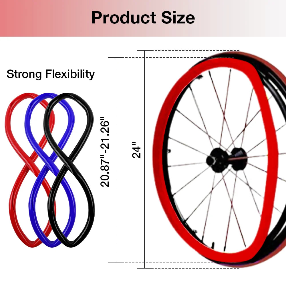 24-Inch Wheelchair Non-Slip Push Rim Covers - Silicone Hand Wheel Grips (1 Pair) - 2