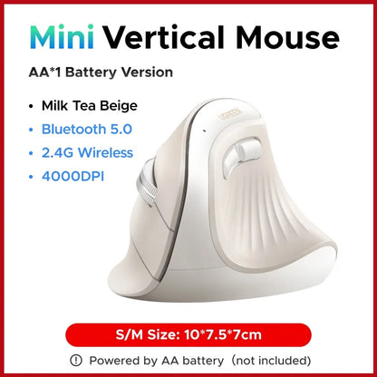 Ergonomic Wireless Vertical Mouse - Silent Bluetooth & 2.4G Optical Mouse