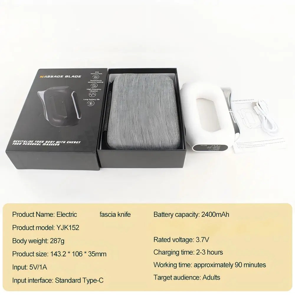 Electric Fascia Muscle Massage Blade Tool - Portable EMS Vibration Recovery Device - 15