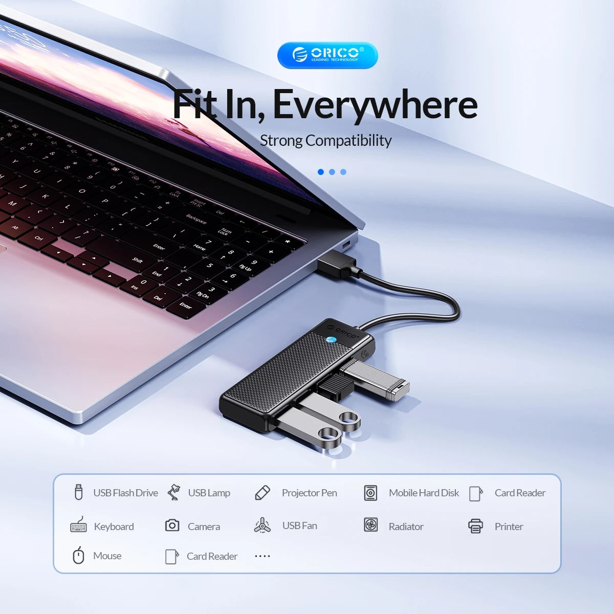 4-Port USB 3.0 Type-C Hub - Ultra-Slim High-Speed Data Expansion Adapter