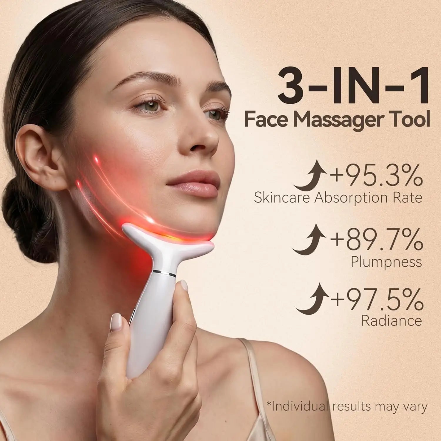 3-in-1 LED Facial & Neck Sculpting Massager – Anti-Aging Skin Toning Device - 2