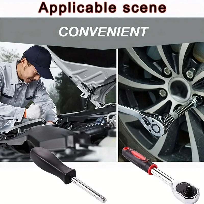 46-Piece 1/4" Drive Socket & Ratchet Wrench Set for Auto Repair & DIY