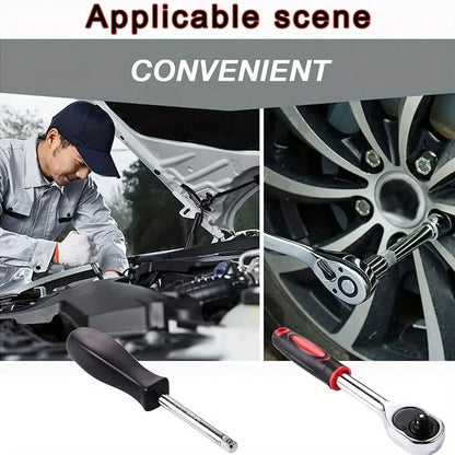 46-Piece 1/4" Drive Socket & Ratchet Wrench Set for Auto Repair & DIY