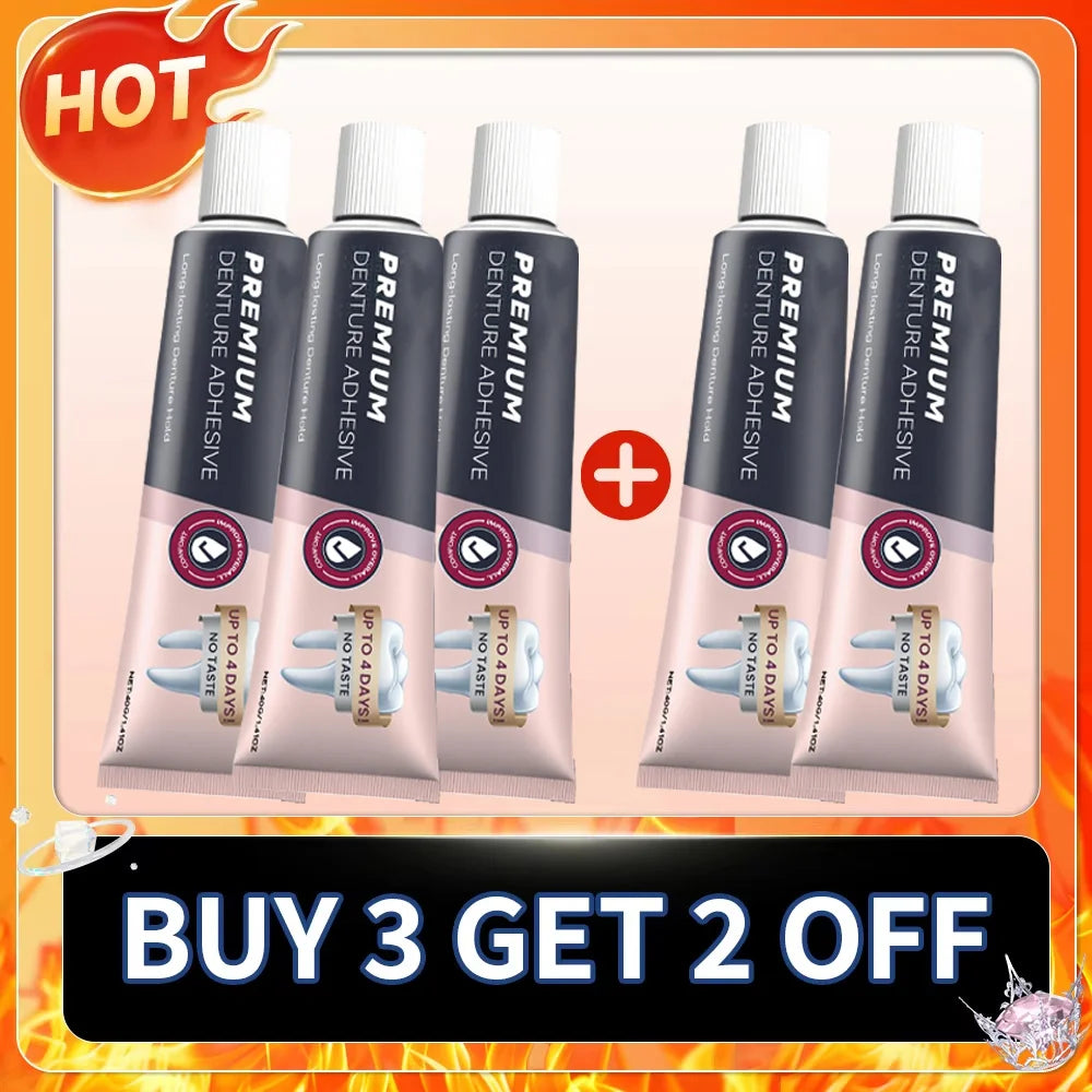 Waterproof Denture Adhesive Cream - Zinc-Free Long-Lasting Strong Hold Gel - 7