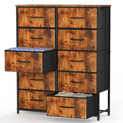 10-Drawer Fabric Dresser Storage Organizer with Sturdy Steel Frame