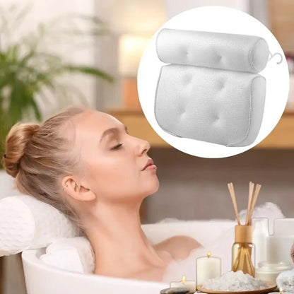 Ergonomic Bath Pillow - Spa Bathtub Cushion for Neck & Back Support with Suction Cups