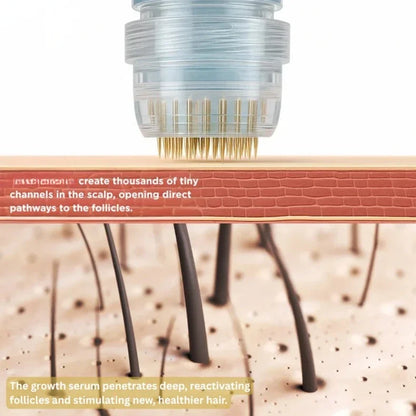 Microneedle Hair Regrowth Serum Kit - Scalp Nourishing & Micro-Infusion Treatment