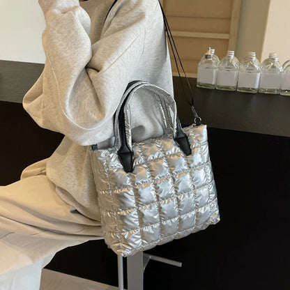 Luxury Quilted Puffy Tote Bag