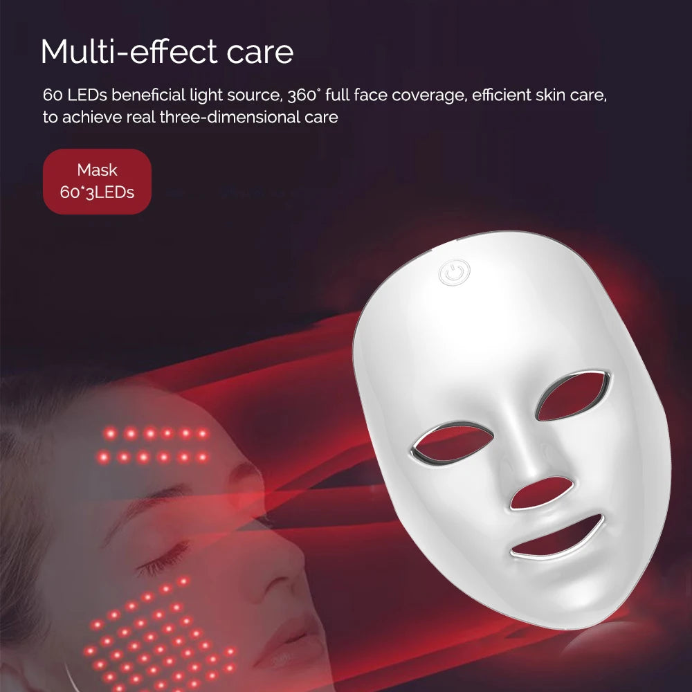 Wireless 7-Color LED Facial Mask for Anti-Aging & Acne - 4