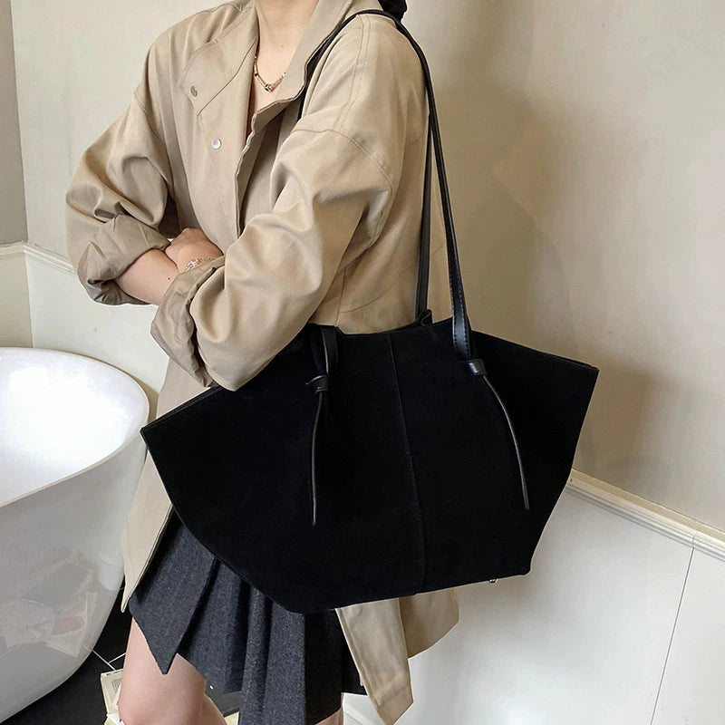Luxury Retro Suede Shoulder Tote