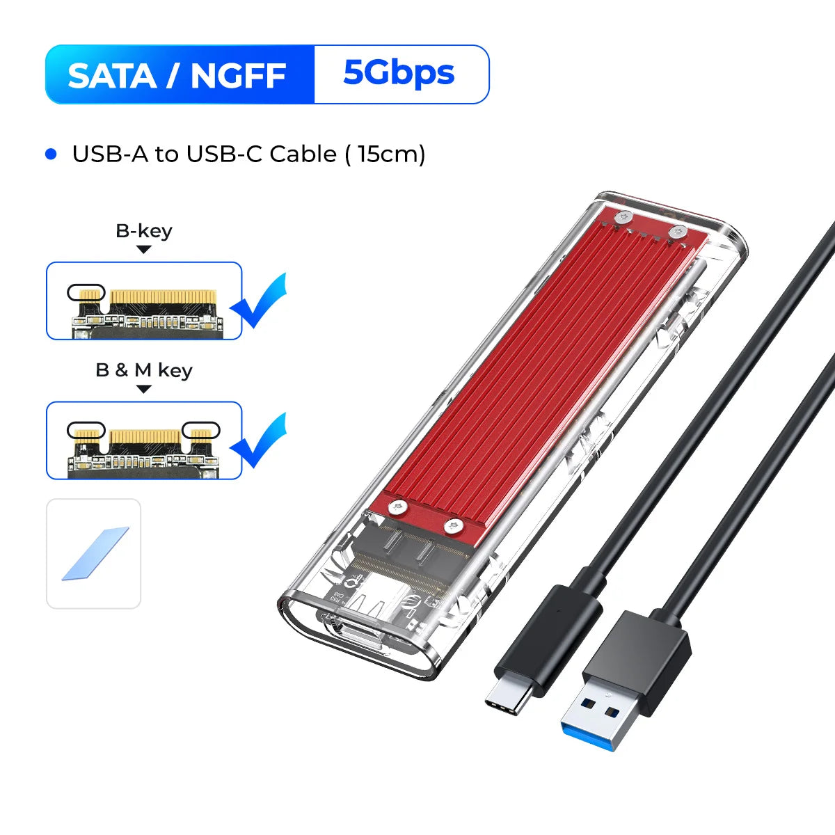 ORICO M.2 NVMe SSD Enclosure USB 3.1 Type-C External Hard Drive Case