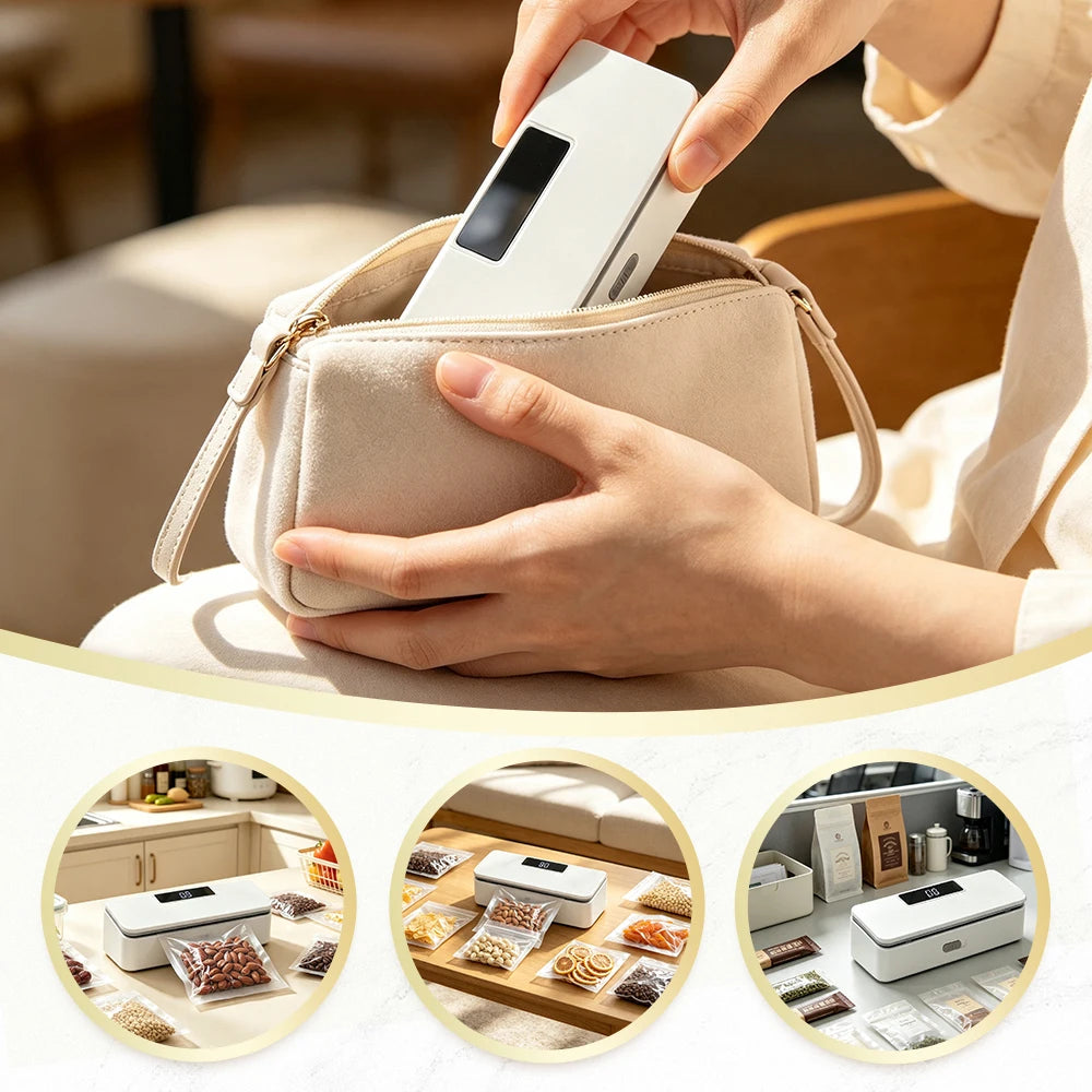 Portable Rechargeable Mini Bag Sealer with Built-in Cutter and 8 Heat Levels - 14