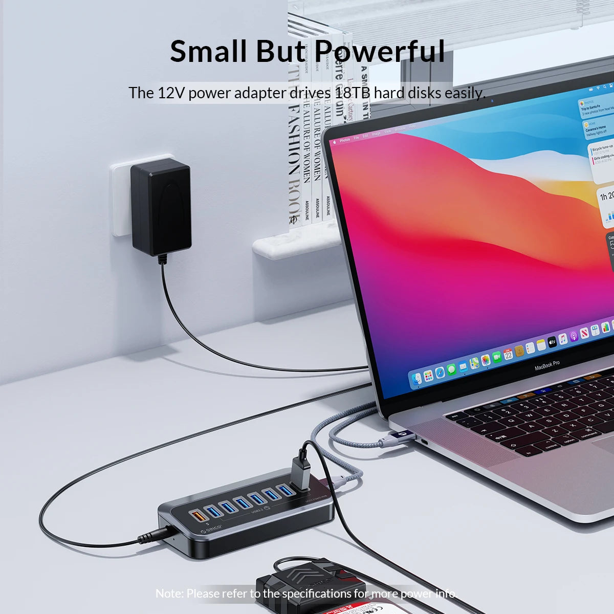 7-Port Powered USB 3.2 Hub with Fast Charging for Laptop & PC - 19