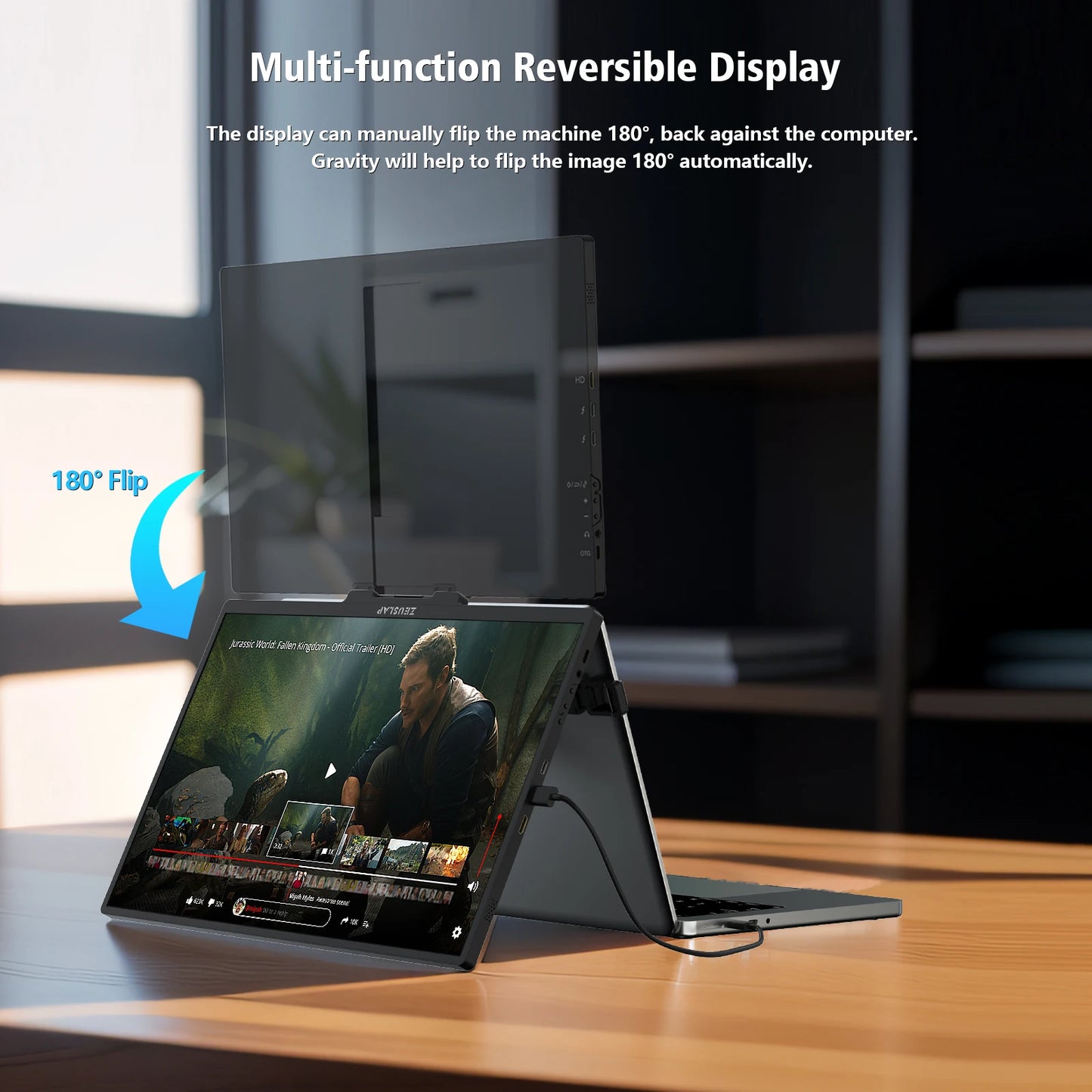 16" QHD Stackable Portable Monitor - Dual Screen Laptop Display 2560x1600