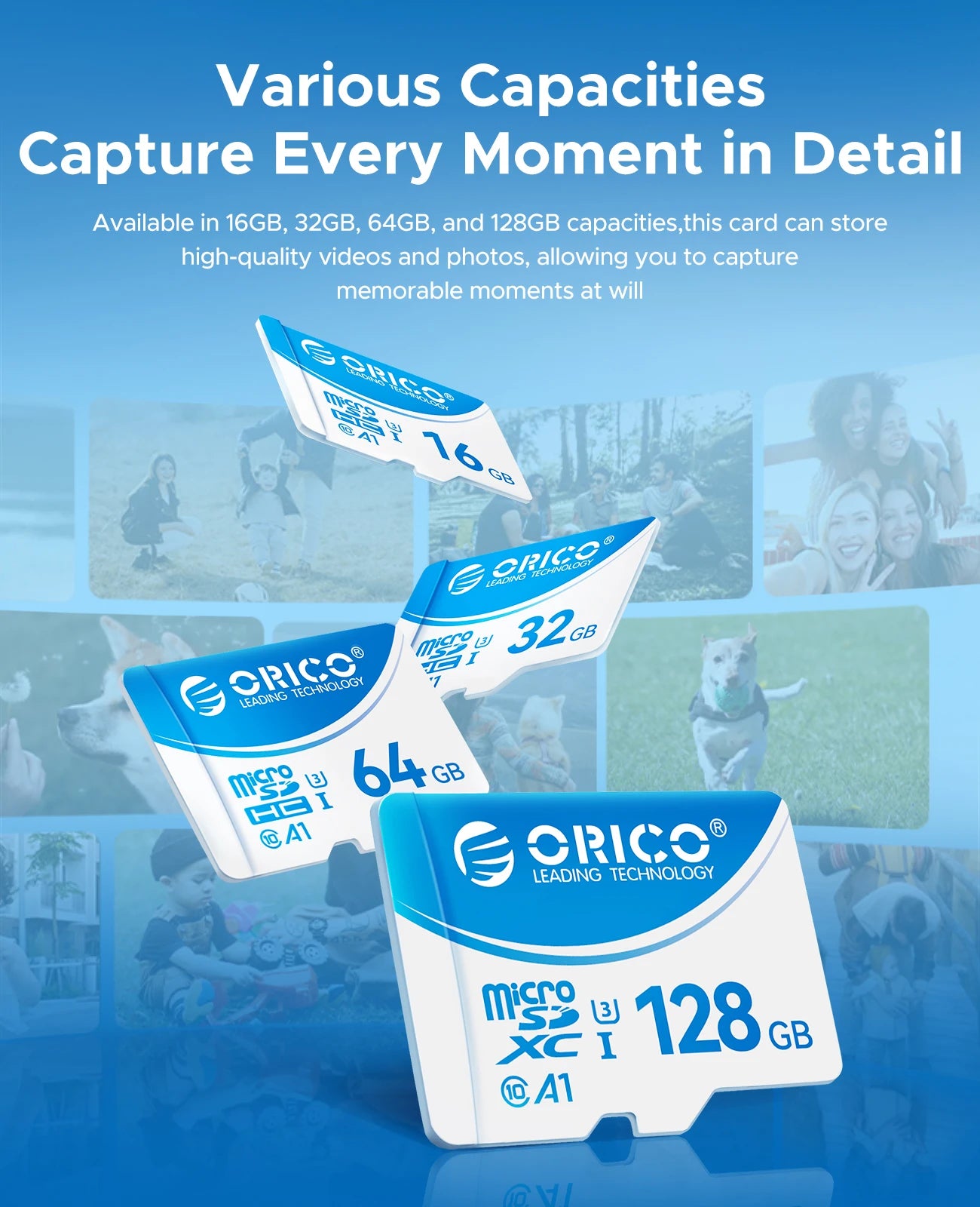 ORICO 128GB Micro SD Card - High-Speed UHS-I V30 for 4K Video & Cameras - 12