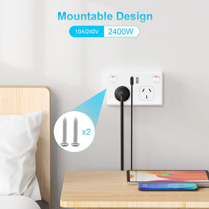 Australian Standard Dual Wall Socket with USB Ports & 2-Gang Switch