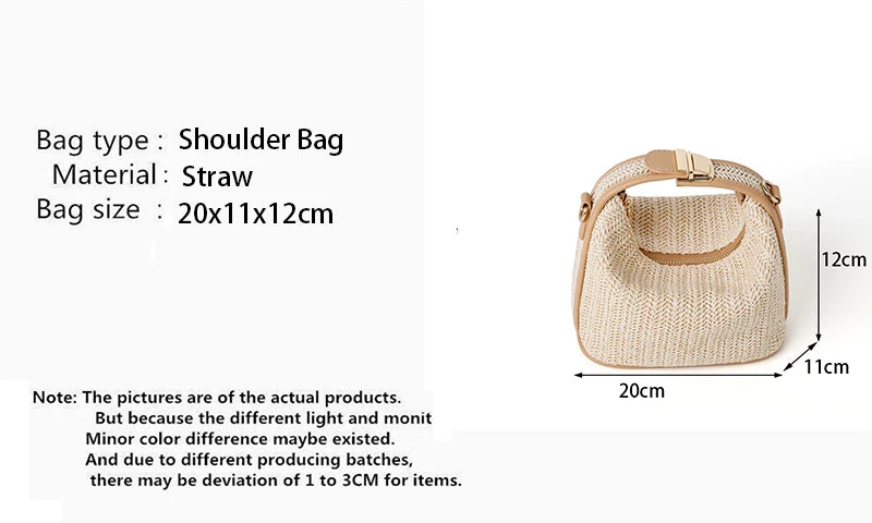 Luxury Woven Straw Bucket Bag
