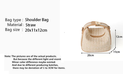 Luxury Woven Straw Bucket Bag