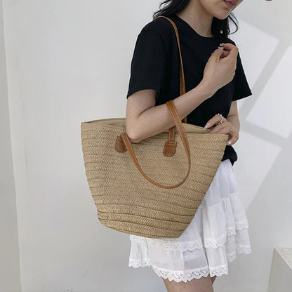 Luxury Bohemian Straw Tote
