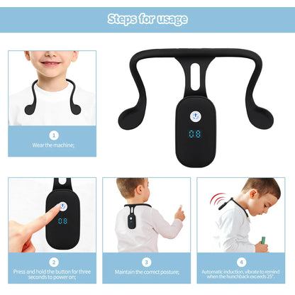 Smart Posture Corrector with LCD Display - Intelligent Back Alignment & Vibration