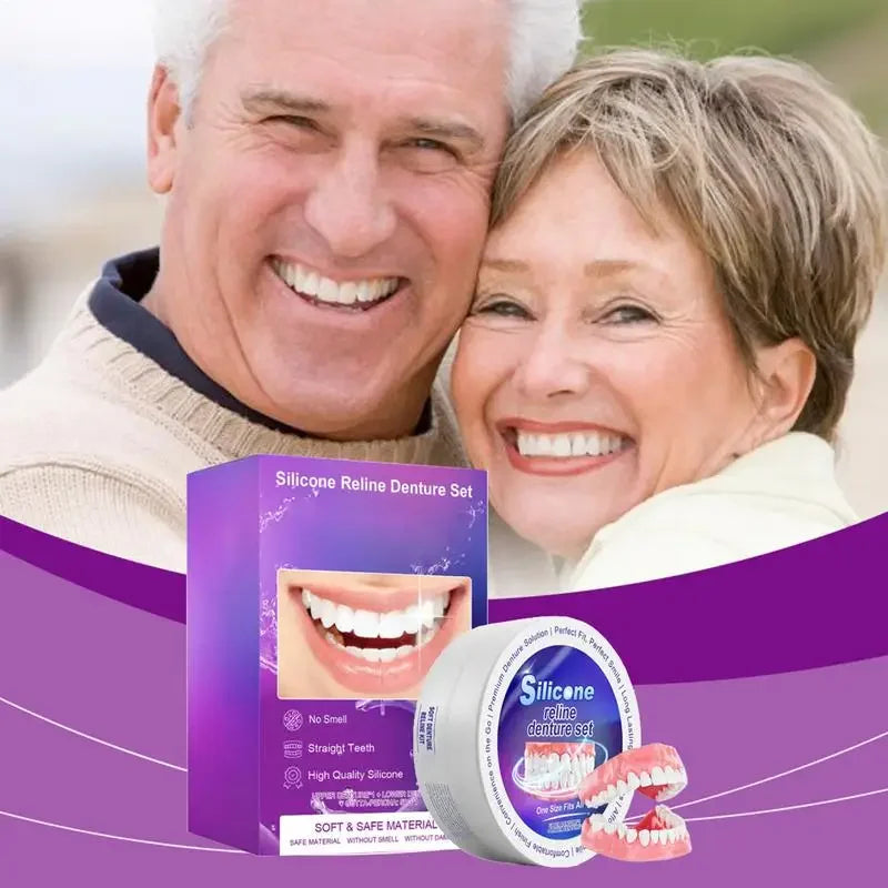 Silicone Denture Reliner Kit - Comfortable Temporary Teeth Whitening & Fit Set - 2
