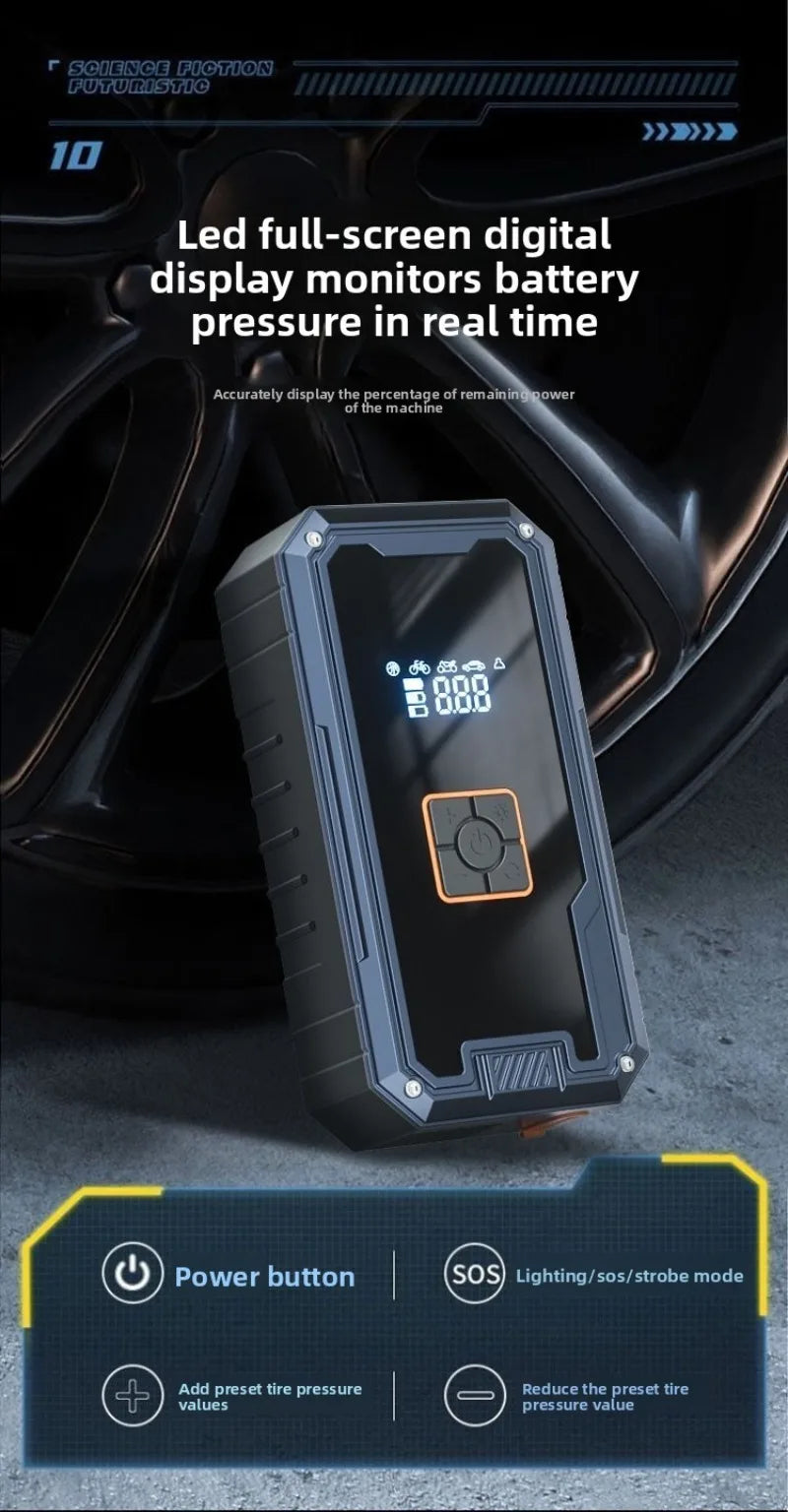 3000A Car Jump Starter with 150PSI Air Compressor & 99800mAh Power Bank