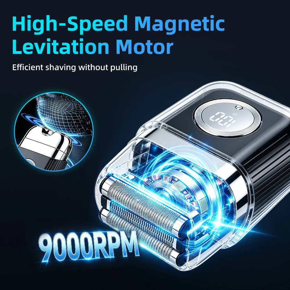 Portable Electric Foil Shaver - Waterproof Wet & Dry Beard Trimmer for Men - 11
