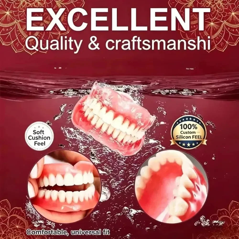 Premium Silicone Denture Set for Comfortable Aesthetic Smile Replacement - 6