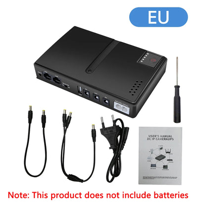 Mini DC UPS Battery Backup for Routers, Modems & Cameras 5V/9V/12V