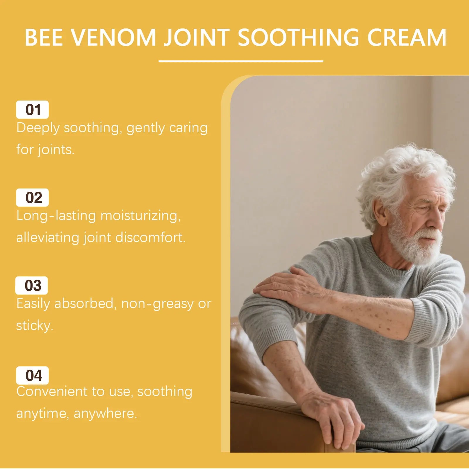 Bee Venom Joint Soothing Cream - Deep Tissue Relief & Muscle Recovery Massage Balm - 15