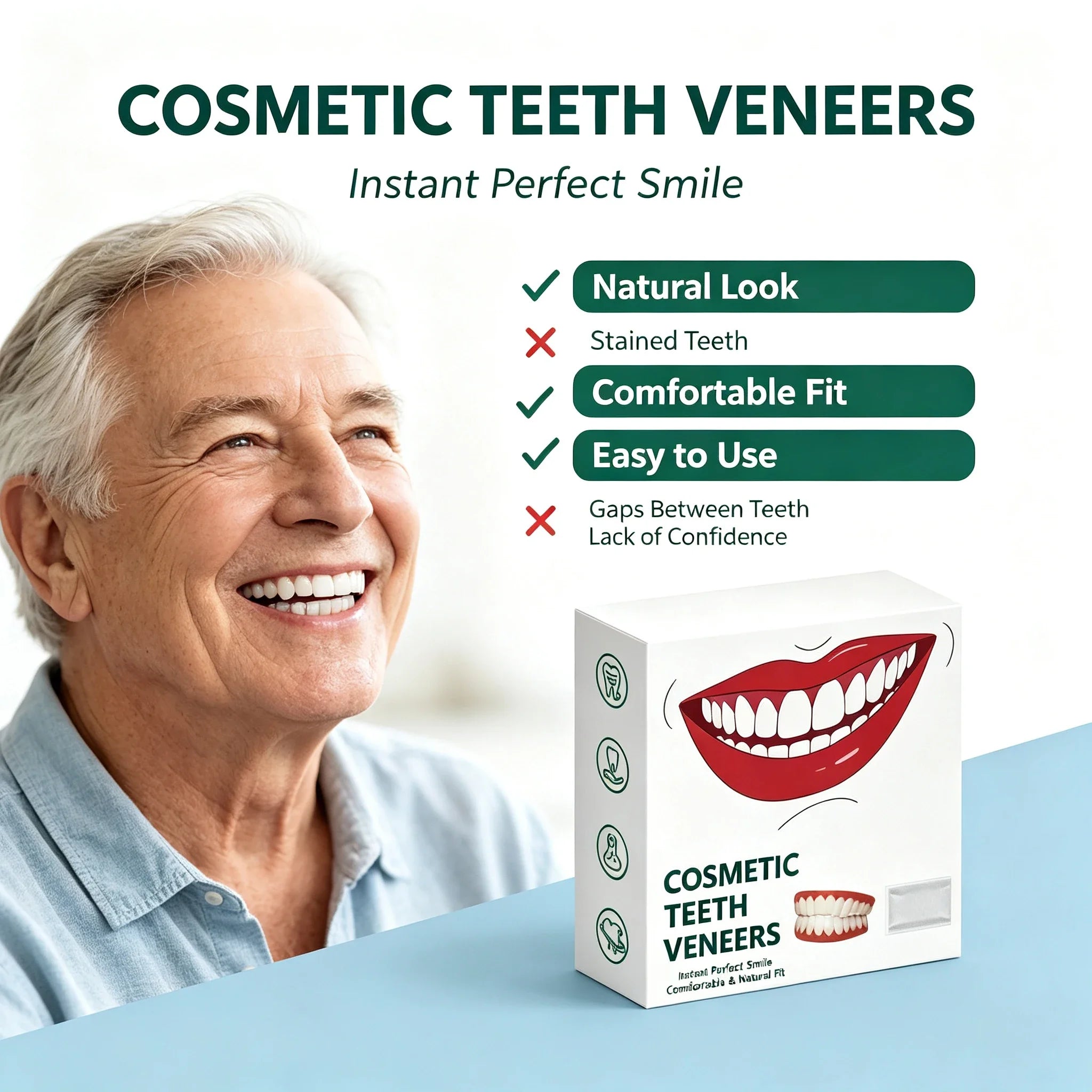 ComfortFit Silicone Denture Set for Natural Smile & Oral Care - 10