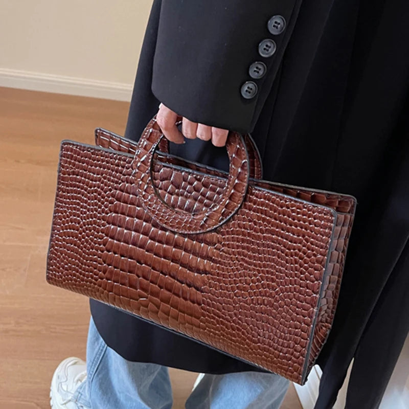 Luxury Crocodile Pattern Tote
