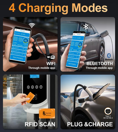 Smart EV Charging Station: Type 2 Wallbox with WiFi, App & Load Balancing