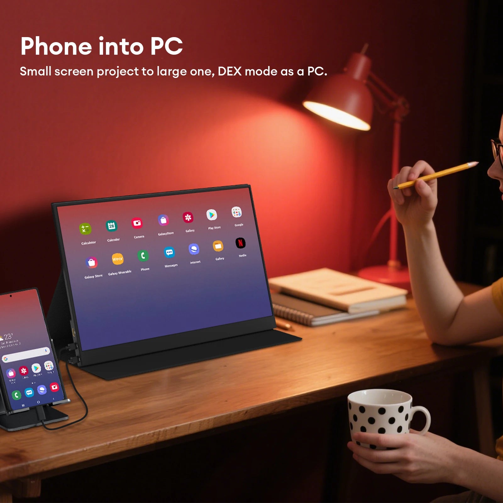 16.1" 144Hz Portable Gaming Monitor - 100% sRGB FHD Ultrathin IPS Display - 4