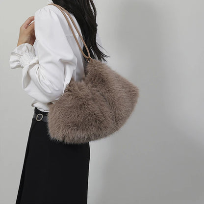Luxury Plush Winter Bucket Bag