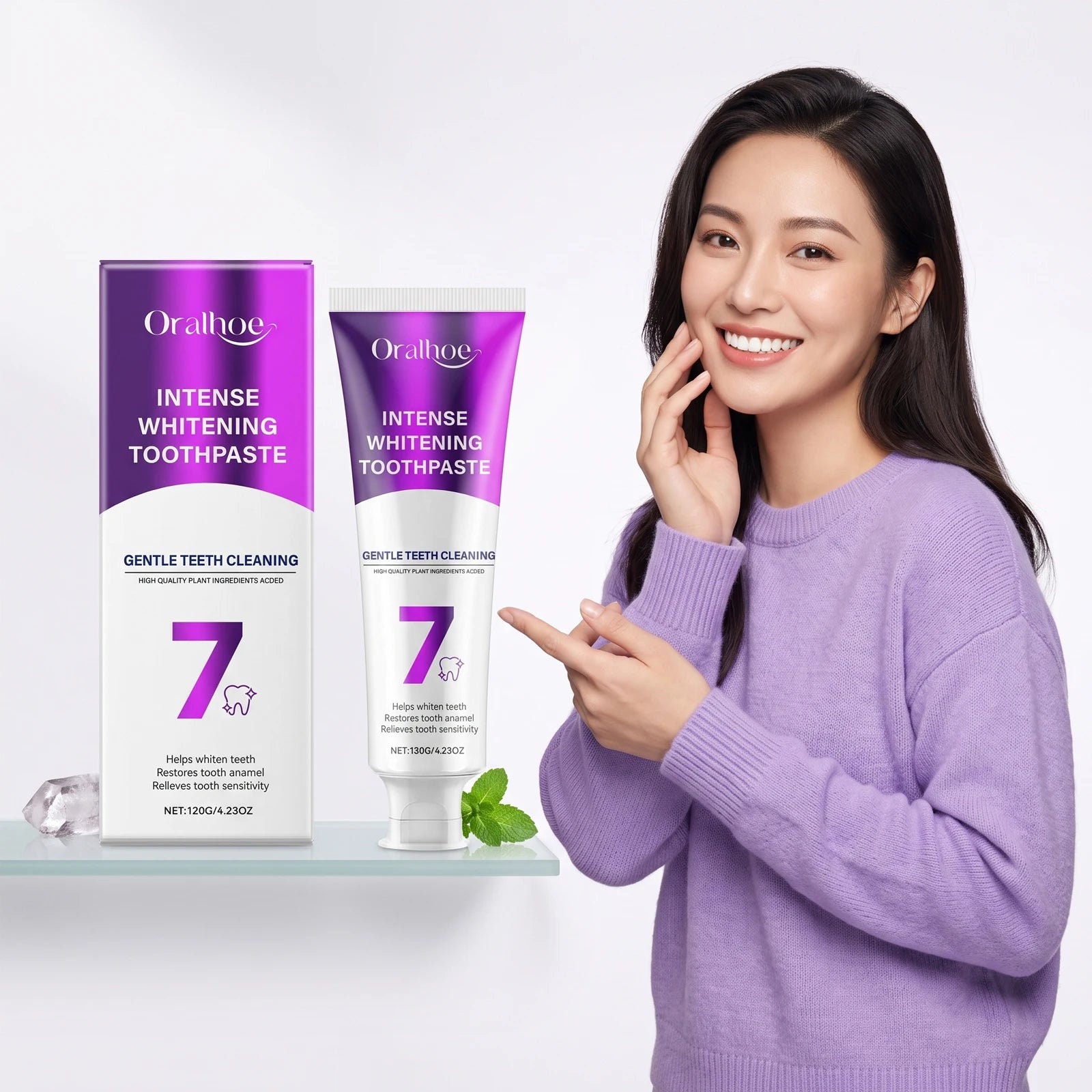 Intense Whitening Toothpaste for Stain Removal and Enamel Repair - 1