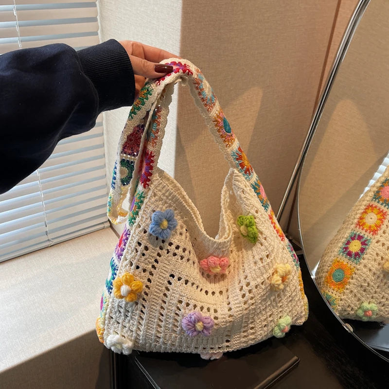 Luxury Boho Crochet Tote Bag
