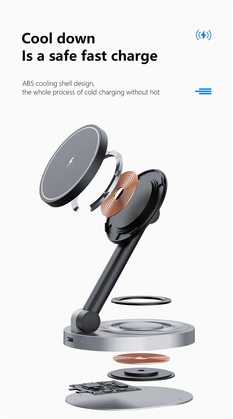 2-in-1 Foldable Magnetic Wireless Charging Station for iPhone & Apple Watch - 17