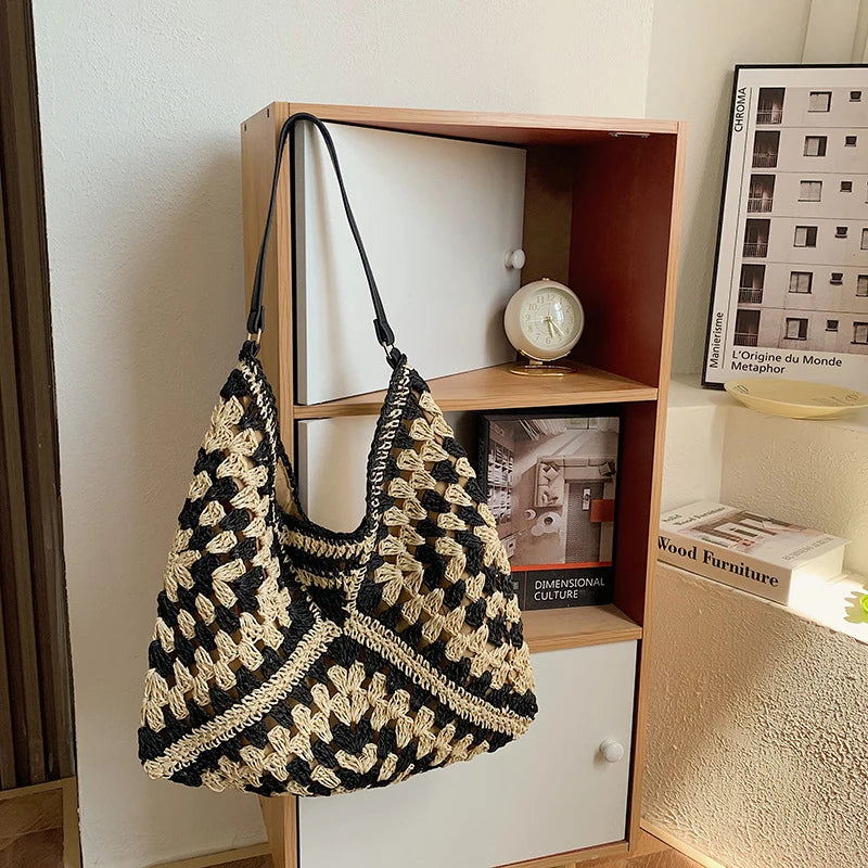 Luxury Woven Straw Beach Bag