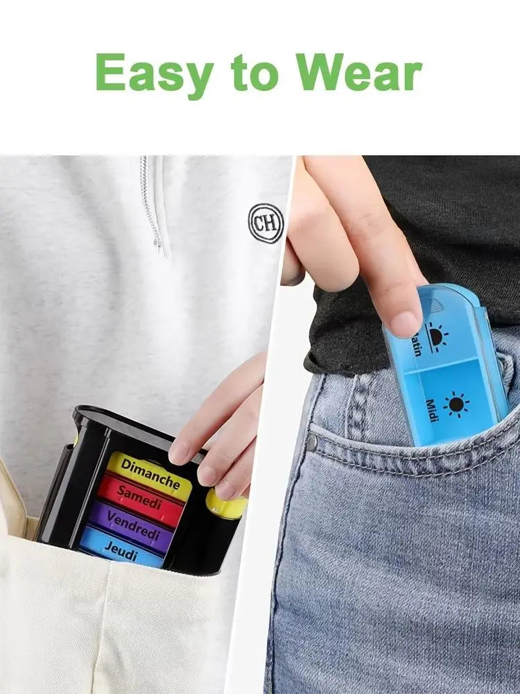 7-Day Weekly Pill Organizer 4 Times a Day Pill Box - 13