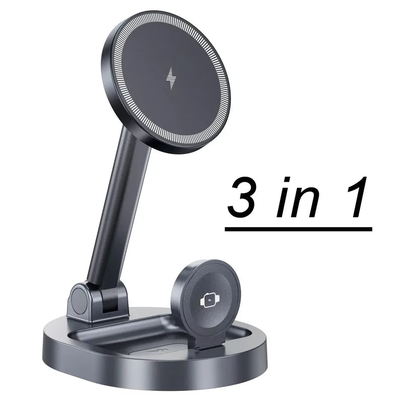 2-in-1 Foldable Magnetic Wireless Charging Station for iPhone & Apple Watch