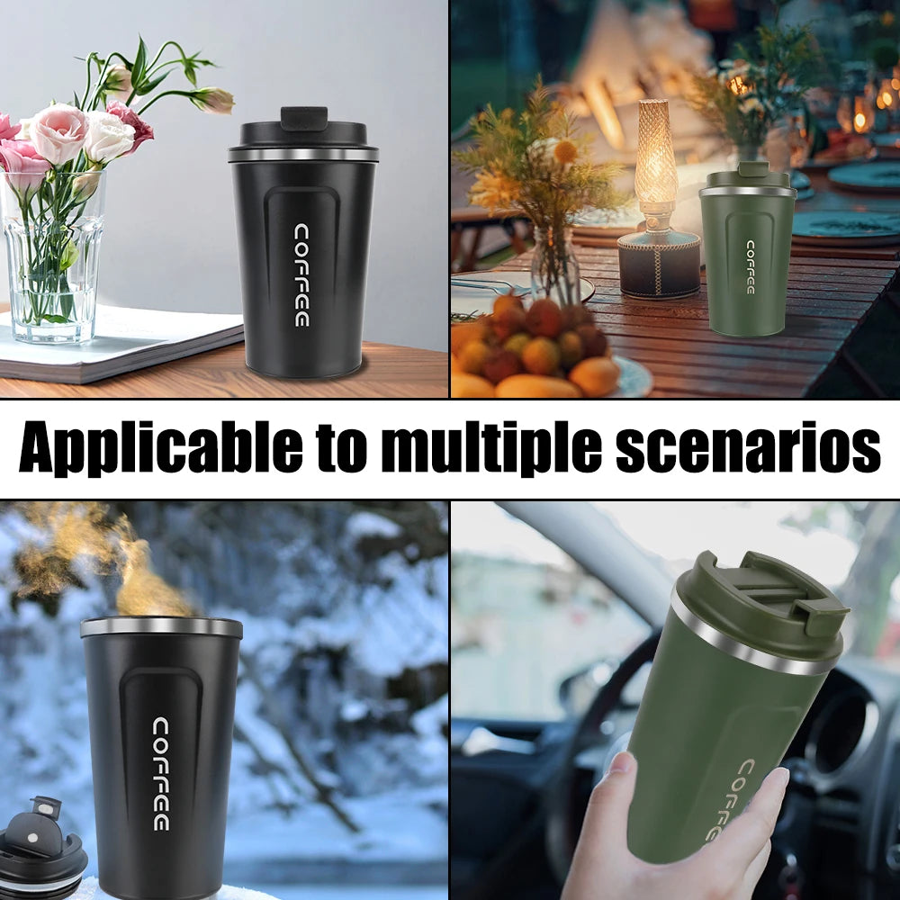 Insulated Stainless Steel Travel Mug - Leak-Proof Coffee Cup 380/510ml