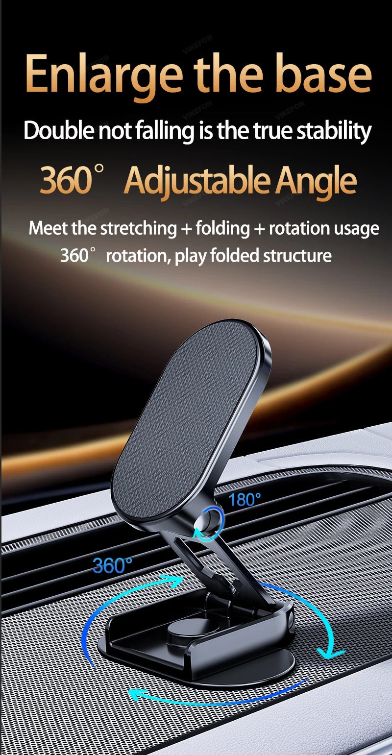 Magnetic 360° Rotating Car Phone Mount - Universal Dashboard GPS Holder - 13