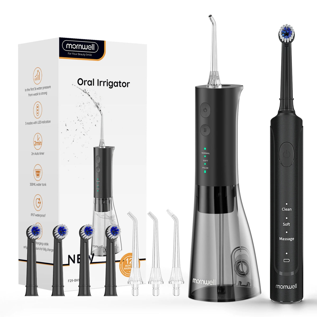 Professional Electric Toothbrush and Water Flosser Set for Deep Oral Cleaning