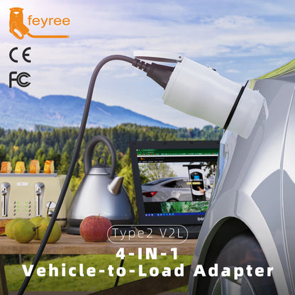 Type 2 V2L Discharger Adapter for EVs - Power Your Devices On The Go