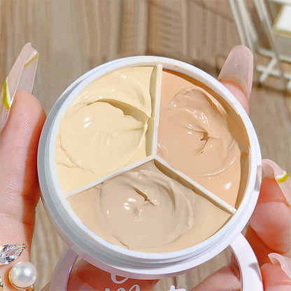 3-Color Cream Concealer Palette for Flawless Skin & Dark Circles