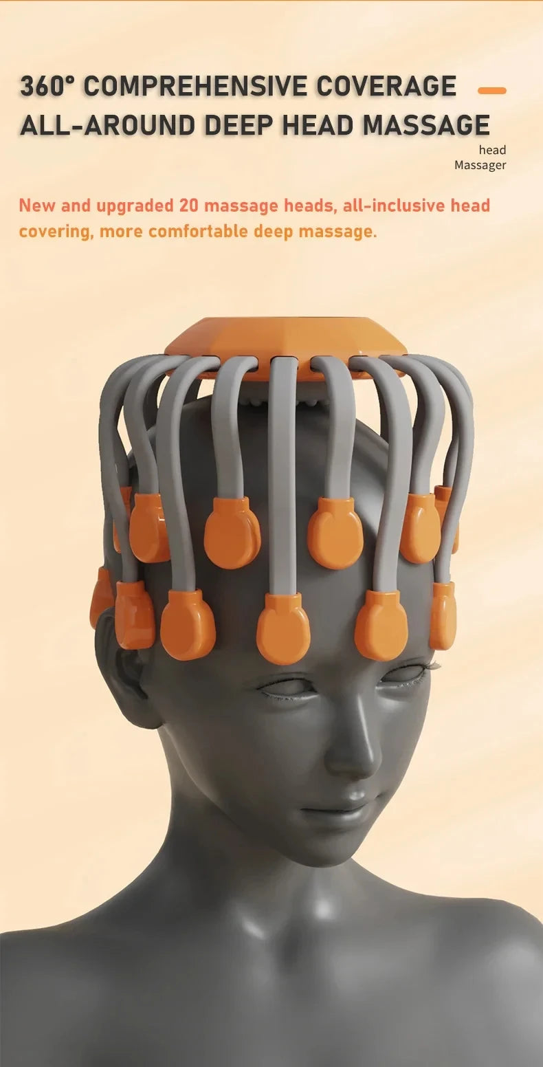 Electric Scalp Massager with Red Light & Vibration Therapy